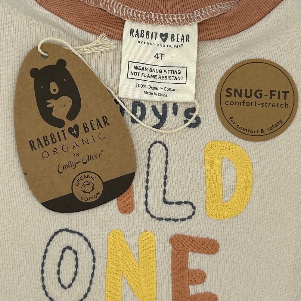 NEW Snug-Fit Organic PJ Set - Daddy's Wild One! - Picture 4 of 5